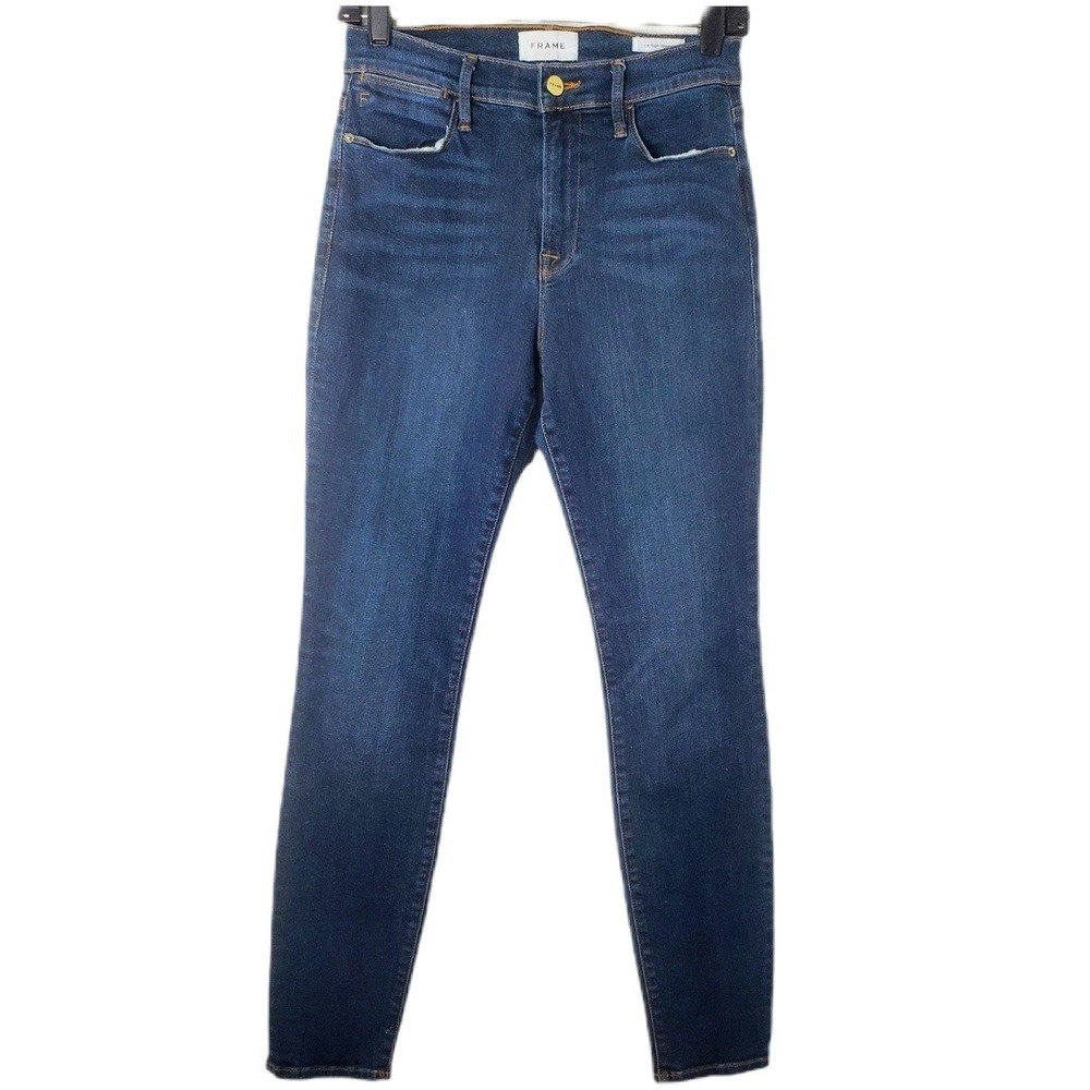 FRAME Le High Skinny Jeans Harvard Dark Wash Denim LHSK665 Womens Size 27